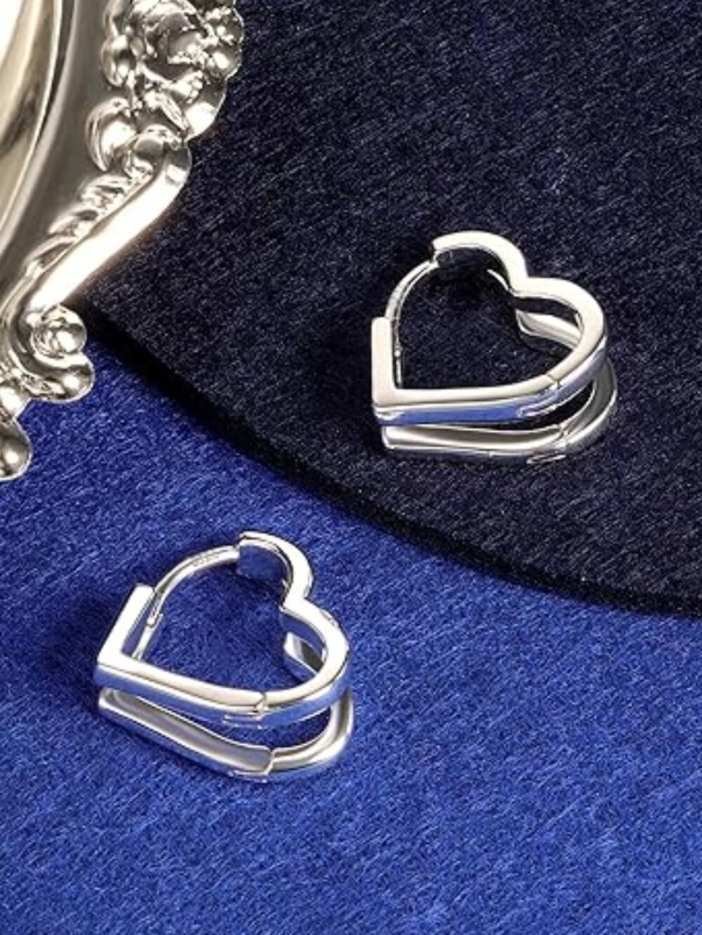 BRAND NEW 925 Sterling Silver Heart Hoop Earrings for Women